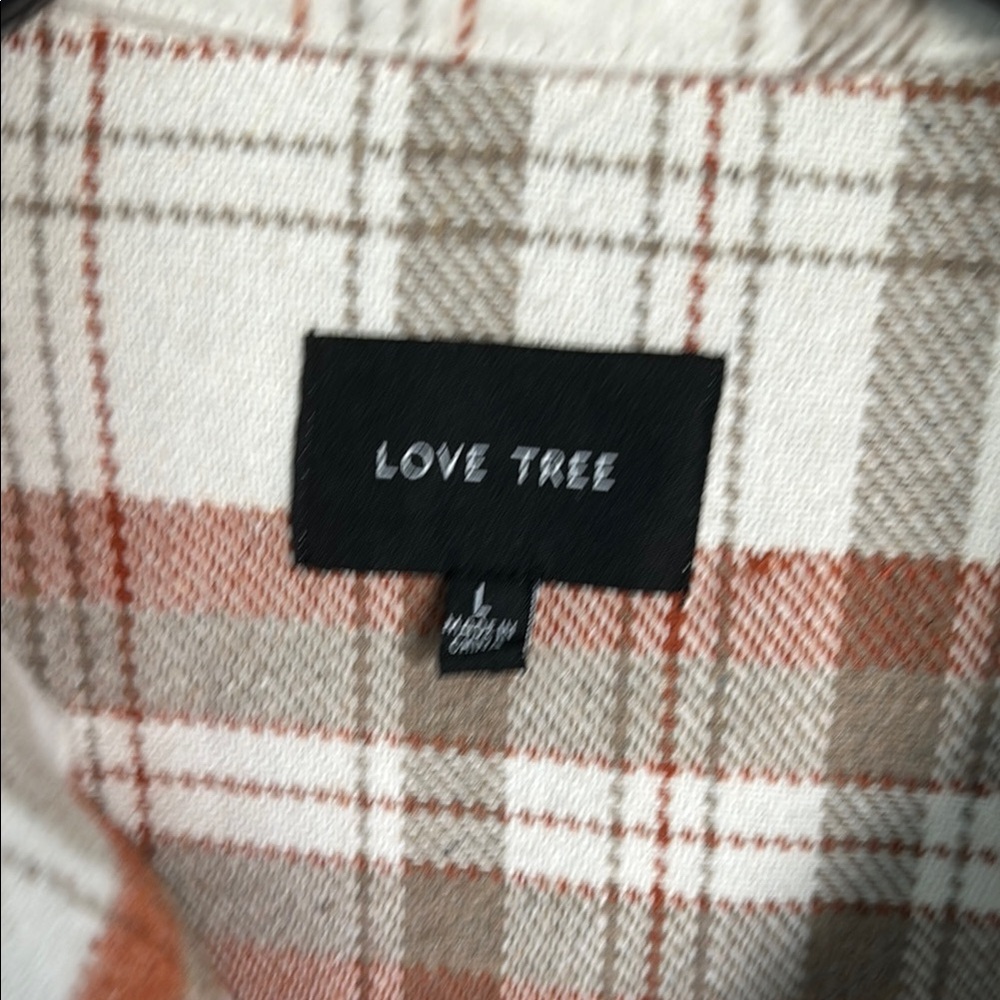 Love Tree Plaid Shirt Jacket